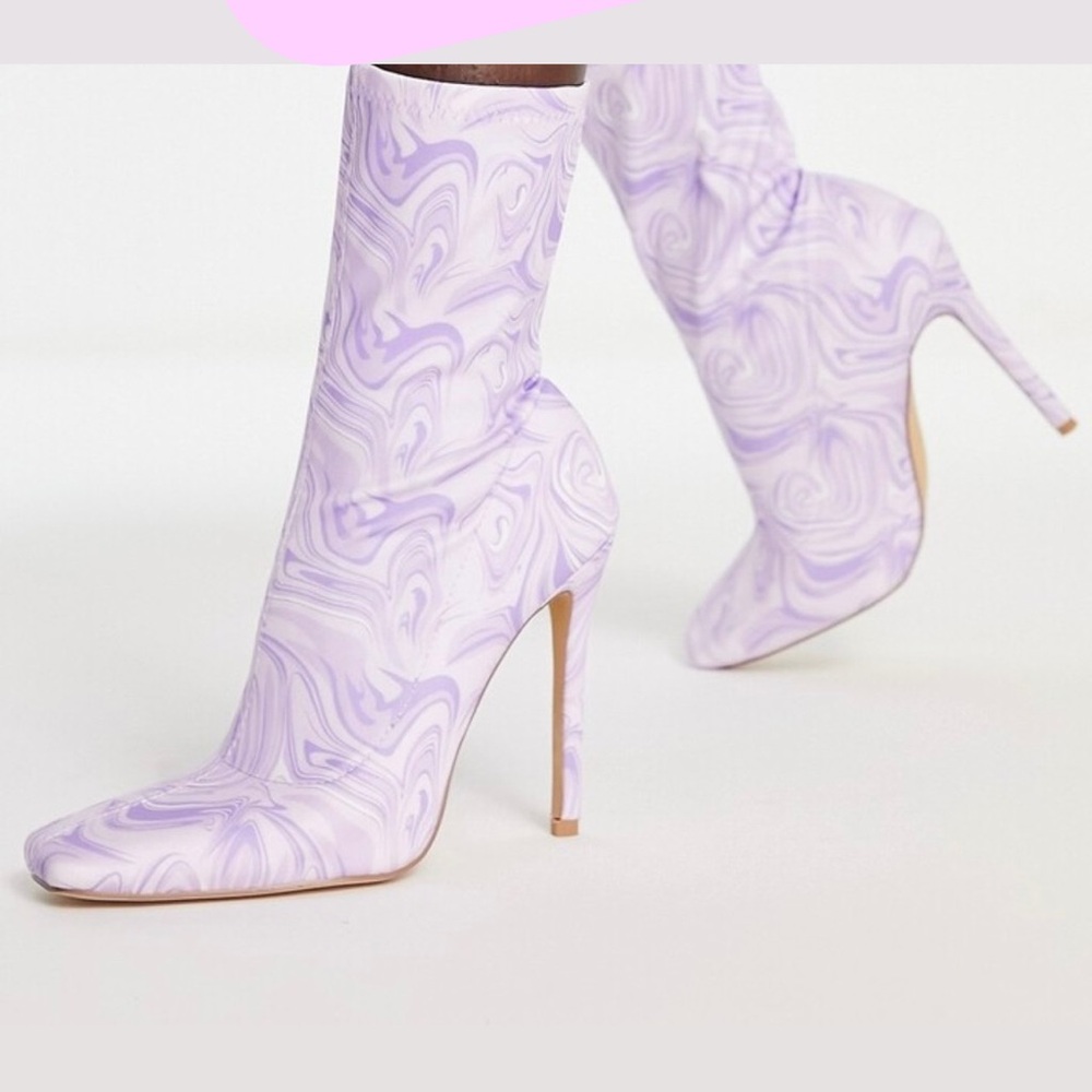 Public Desire Purple Swirl Heeled Boots